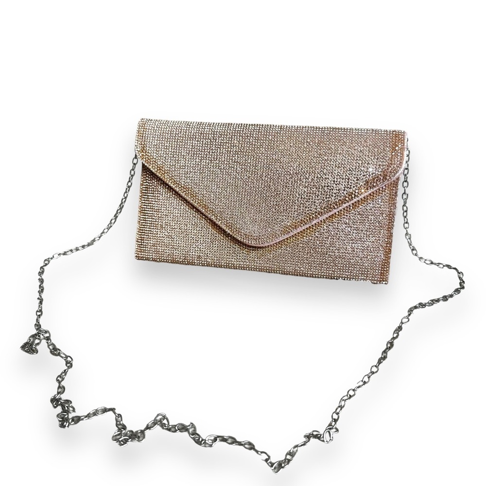 Rose Gold Bling Crossbody Clutch
